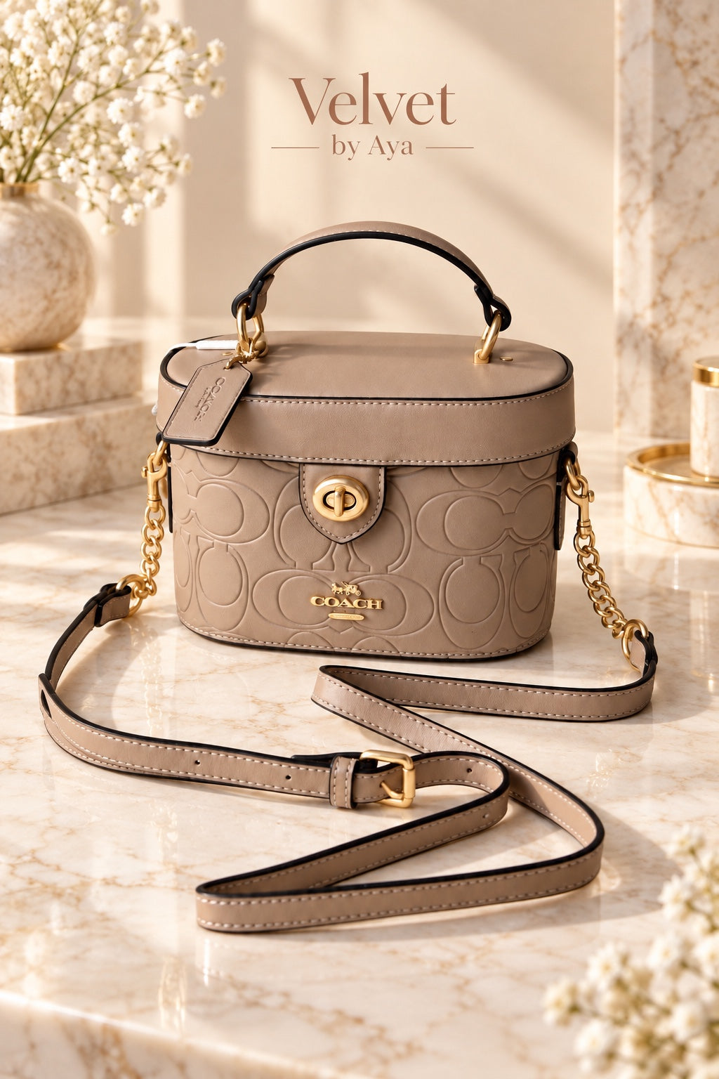 The Camille Vanity Bag – Taupe