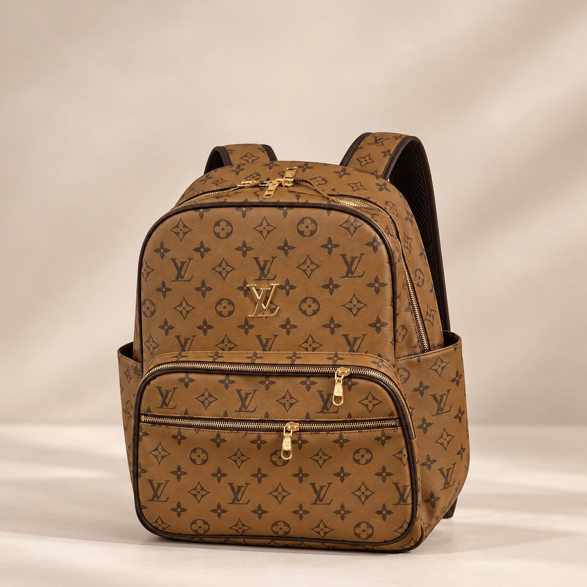 The Caramel Monogram Backpack - Caramel