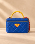 The Cobalt Quilted Vanity Bag