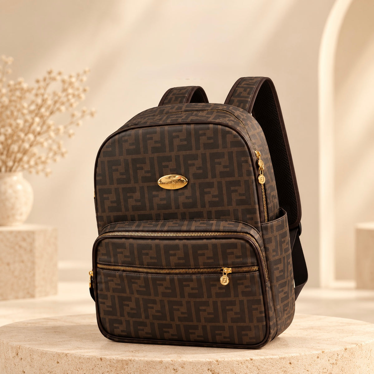 The Cocoa Pattern Backpack - Brown