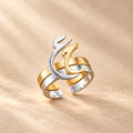 Two-tone custom initial ring