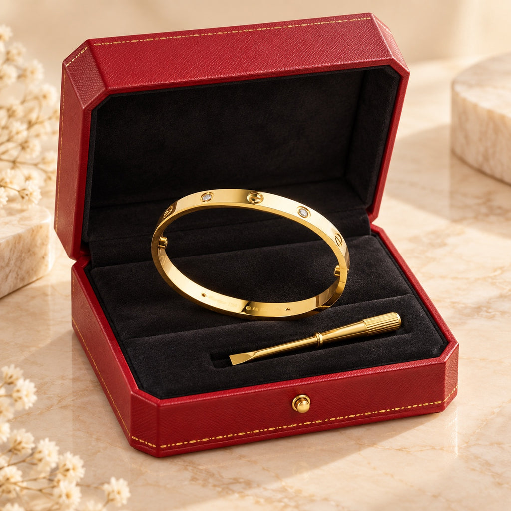 Crystal screw bracelet in gift box