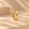 Golden honeycomb hoop earring