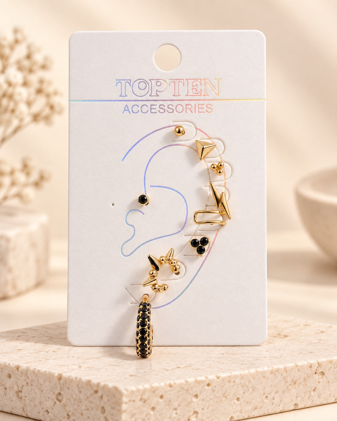 Midnight ear cuff set