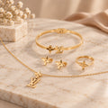 Gold floral jewelry set