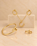 Gold nail inspired jewelry set