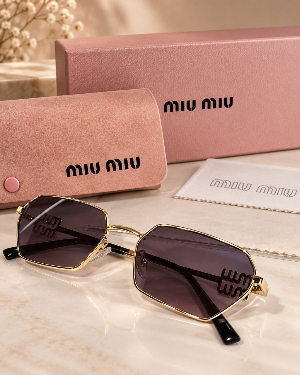 The Plum Geometric Sunglasses front view
