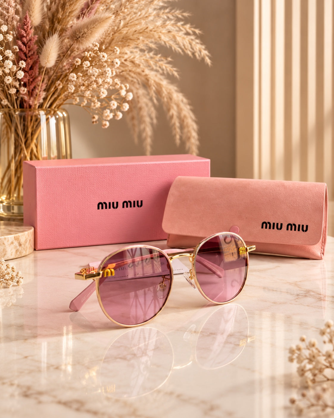 The Rosé Round Sunglasses front view