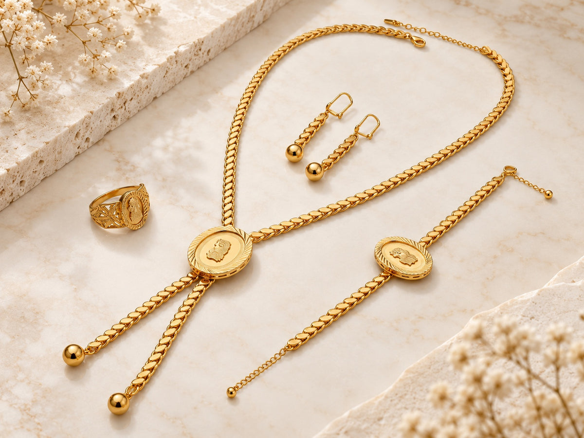 Gold-plated jewelry set