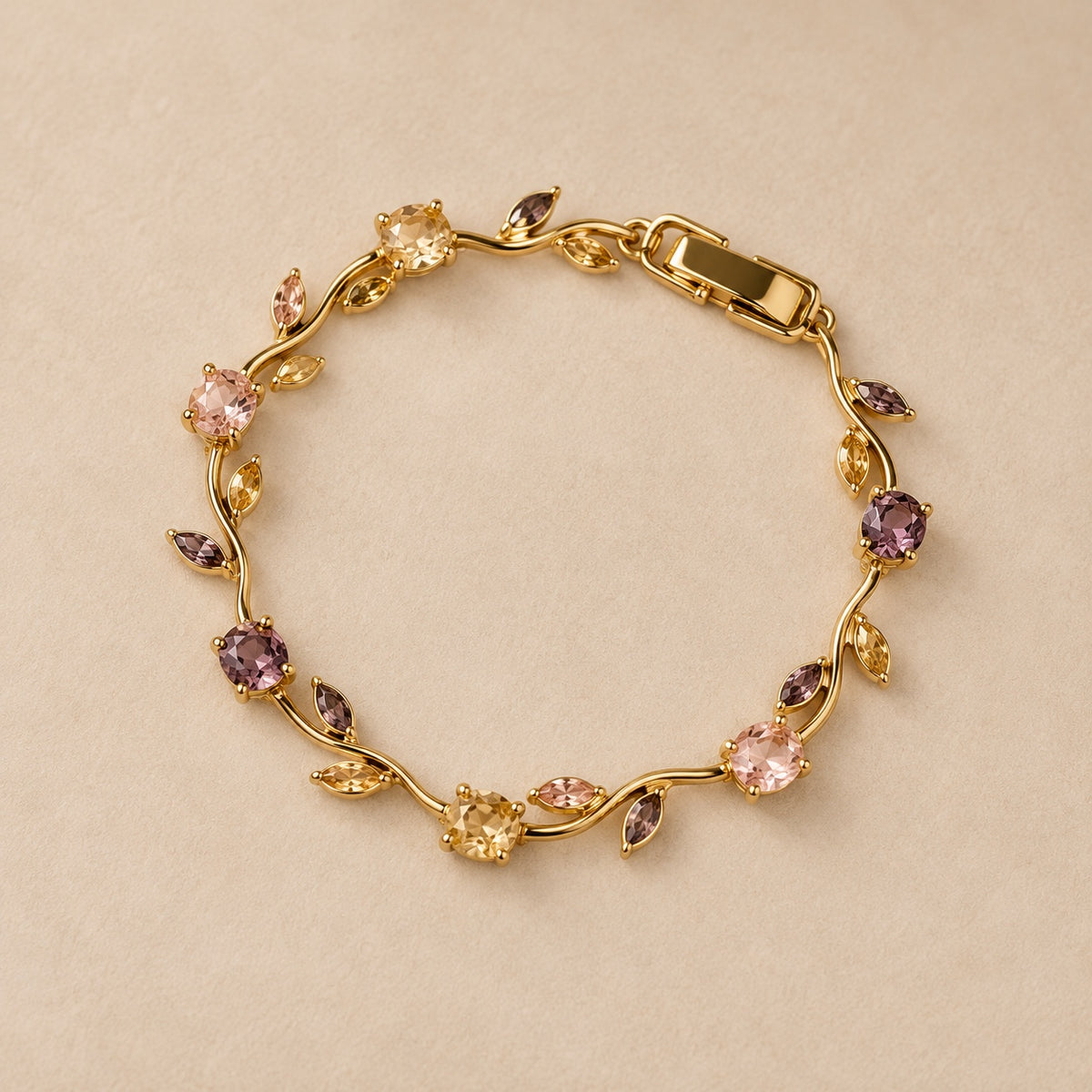 The Tulip Leaf Bracelet — ذهبي / بنفسجي