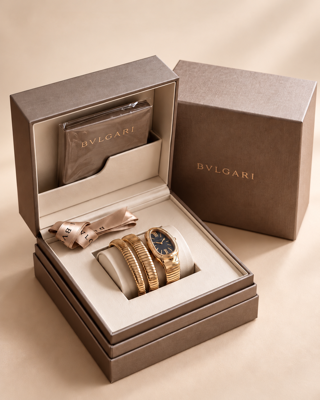 The Serene Wrap Watch - Gold / Black