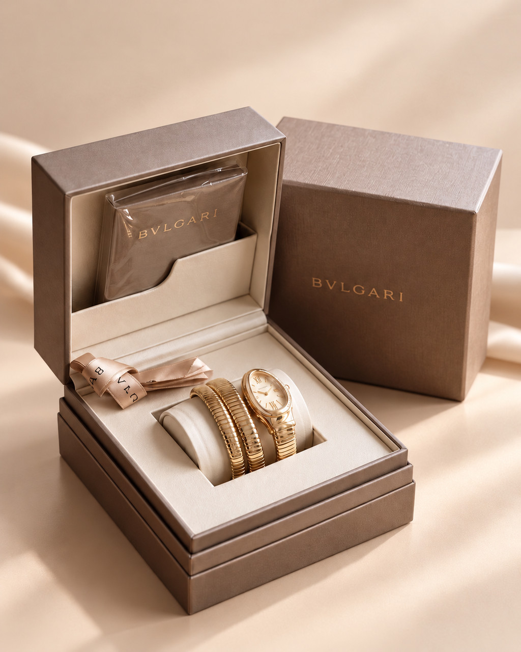The Serene Wrap Watch - Gold / Champagne