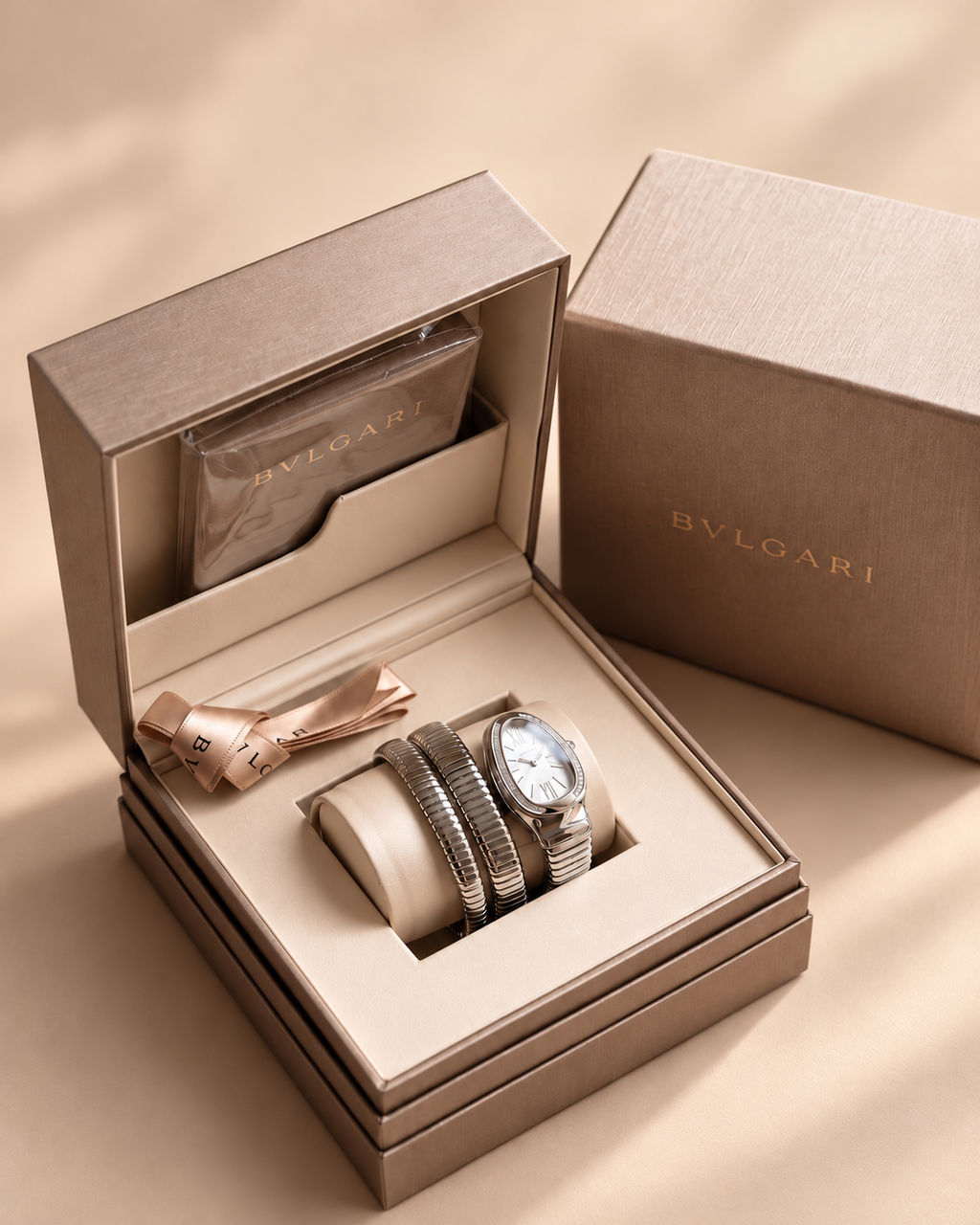 The Serene Crystal Wrap Watch - Silver / White