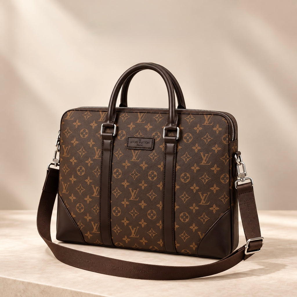 The Voyager Monogram Satchel - Brown
